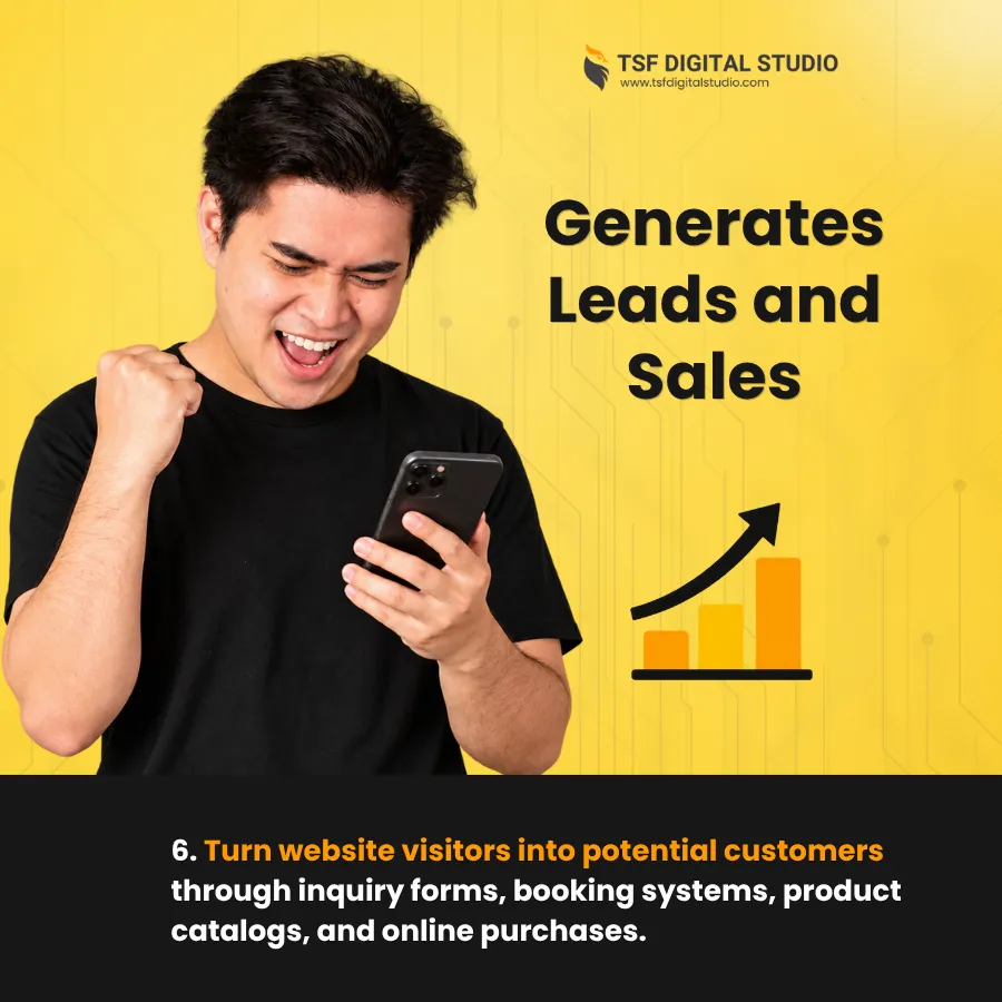 A professional website generates leads and sales